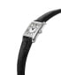 ფოტო #2 პროდუქტის Women's Swiss Classic Carree Diamond (1/20 ct. t.w.) Black Leather Strap Watch 23mm