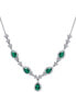 ფოტო #2 პროდუქტის Cubic Zirconia Green Halo Fancy Statement Necklace in Sterling Silver, 16" + 2" extender