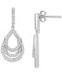 Фото #4 товара Diamond Layered Teardrop Drop Earrings (3/4 ct. t.w.) in 10k White Gold