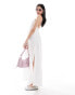 Monki maxi dress with strappy open back in off white Белый, XS - EU 34-36 - фото #4