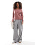 ONLY v neck slouchy jumper in dark pink