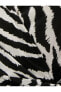 Фото #6 товара Zebra Desenli Elbise Mini Anvelop Uzun Kollu V Yaka