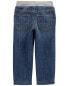 Toddler Drawstring Pull-On Jeans - Dark Blue 5T