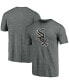 Men's Heathered Charcoal Chicago White Sox Weathered Official Logo Tri-Blend T-shirt