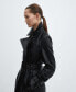 ფოტო #10 პროდუქტის Women's Leather-Effect Trench Coat