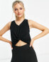 Onzie tie front cropped vest in black