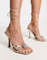 Фото #4 товара ASOS DESIGN Nile embellished ball heeled sandals in gold