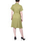 Petite Short Sleeve Belted Utility Style Dress