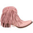 Junk Gypsy Spitfire Fringe Snip Toe Cowboy Booties Womens Pink Casual Boots JG00