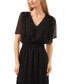 Women's Polka Dot Flutter-Sleeve Maxi Dress