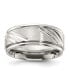 Stainless Steel Brushed Grooved 9.00mm Band Ring