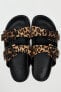 Buckled flat slider sandals