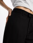 Stradivarius Petite tailored straight trouser in black