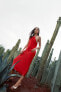 Фото #1 товара Платье-комбинация миди из глянцевой ткани ZARA