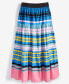 Фото #5 товара Women's Cotton Multi-Stripe Tiered Maxi Skirt, Created for Macy's