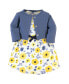 Фото #9 товара Baby Girls Baby Organic Cotton Dress and Cardigan 2pc Set, Yellow Garden