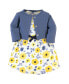 ფოტო #9 პროდუქტის Baby Girls Baby Organic Cotton Dress and Cardigan 2pc Set, Yellow Garden