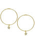 ფოტო #1 პროდუქტის 18K Gold Plated Pave Star Hoop Earrings
