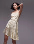 Topshop premium jacqaurd lace mini slip dress in cream Бежевый, 40 - фото #1