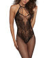 Фото #3 товара Fishnet Body Stocking Lingerie with Crotchless Teddy Design & Caged Neckline