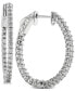ფოტო #1 პროდუქტის Diamond In & Out Oval Hoop Earrings (1 ct. t.w.) in 14k White Gold
