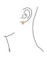 ფოტო #3 პროდუქტის Unisex Channel Set 3 Row Cubic Zirconia CZ K-pop Wide Mini Hoop Huggie Earrings For Men Silver Black, Rose Yellow Gold Plated Steel Stainless