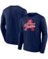Фото #1 товара Men's Navy Atlanta Braves A-Town Hometown Collection Long Sleeve T-shirt