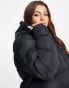 Threadbare Plus Hayley mid length puffer jacket in black