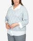 Фото #5 товара Plus Size Point of View Diamond Button Up Two in One Sweater