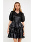 Фото #2 товара Women's Faux Leather Mini Dress