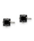 ფოტო #2 პროდუქტის Stainless Steel Polished Black Square CZ Stud Earrings