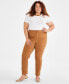 Фото #1 товара Plus Size High-Rise Straight-Leg Pants, Created for Macy's