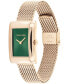 ფოტო #2 პროდუქტის Women's Two Hand Carnation Gold-Tone Stainless Steel Mesh Bracelet Watch 22.5mm