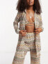 Фото #1 товара South Beach co-ord oversized beach shirt in embroidered multi print