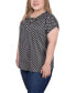 Фото #3 товара Plus Size Extended Sleeve Top with Grommets