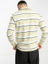 Only & Sons rugby polo in beige stripe