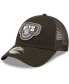 Фото #2 товара Men's Black Brooklyn Nets Team Logo Patch 9FORTY Trucker Snapback Hat