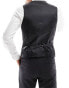 Фото #3 товара ASOS DESIGN slim suit waistcoat in wool mix texture in black