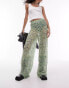 Фото #4 товара Topshop ditsy floral sheer crinkle trouser in green