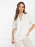 Фото #2 товара ASOS DESIGN relaxed polo shirt with deep v in sand
