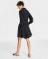 Фото #4 товара Women's Long-Sleeve Belted Shirtdress, Created for Macy's