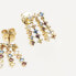 Gold-plated silver chain earrings with zircons WILLOW Gold AR01-293-U