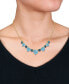 Фото #2 товара Sky & London Blue Topaz Heart & Round 17" Collar Necklace (45-3/4 ct. t.w.) in Yellow-Plated Sterling Silver