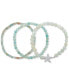 ფოტო #1 პროდუქტის 3-Pc. Set Amazonite & Cubic Zirconia Starfish Stretch Bracelets in Sterling Silver