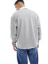 ASOS DESIGN oversized rugby polo sweatshirt in grey marl