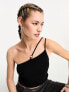 Weekday Ring asymmetric cami vest with ring detail in black M - фото #5