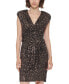 Women's Sequined Surplice-Neck Dress