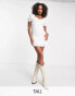 Фото #1 товара Violet Romance Tall textured mini dress with crochet detail in white