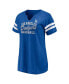 Women's Heather Royal Los Angeles Dodgers Quick Out Tri-Blend Raglan Notch Neck T-shirt