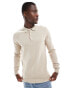 Фото #1 товара Brave Soul long sleeve knitted polo in stone